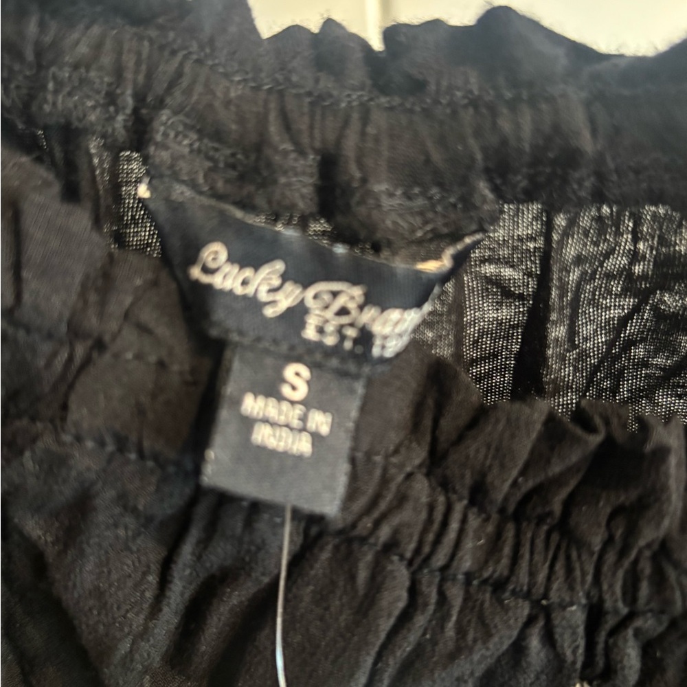 Lucky Brand Small Black Embroidered Off-the-Shoulder Top NWT | Boho Chic - Picture 5 of 9